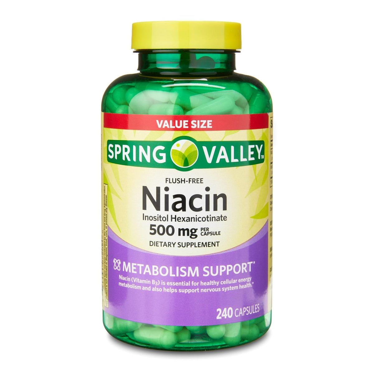 BASKETGOODS flacon de Vitamine B3 Niacine 500mg avec étiquette
