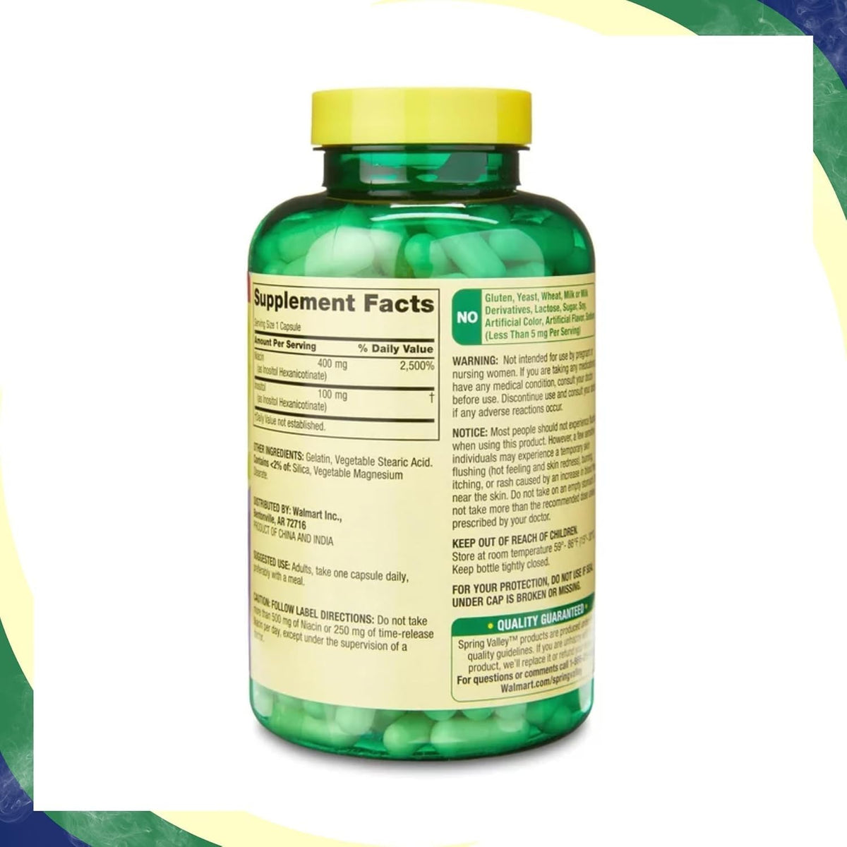 BASKETGOODS flacon de Vitamine B3 Niacine avec capsules