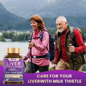 Baszy 28-en-1 Complément Alimentaire Soutien Hépatique 1500mg capsules ouvertes