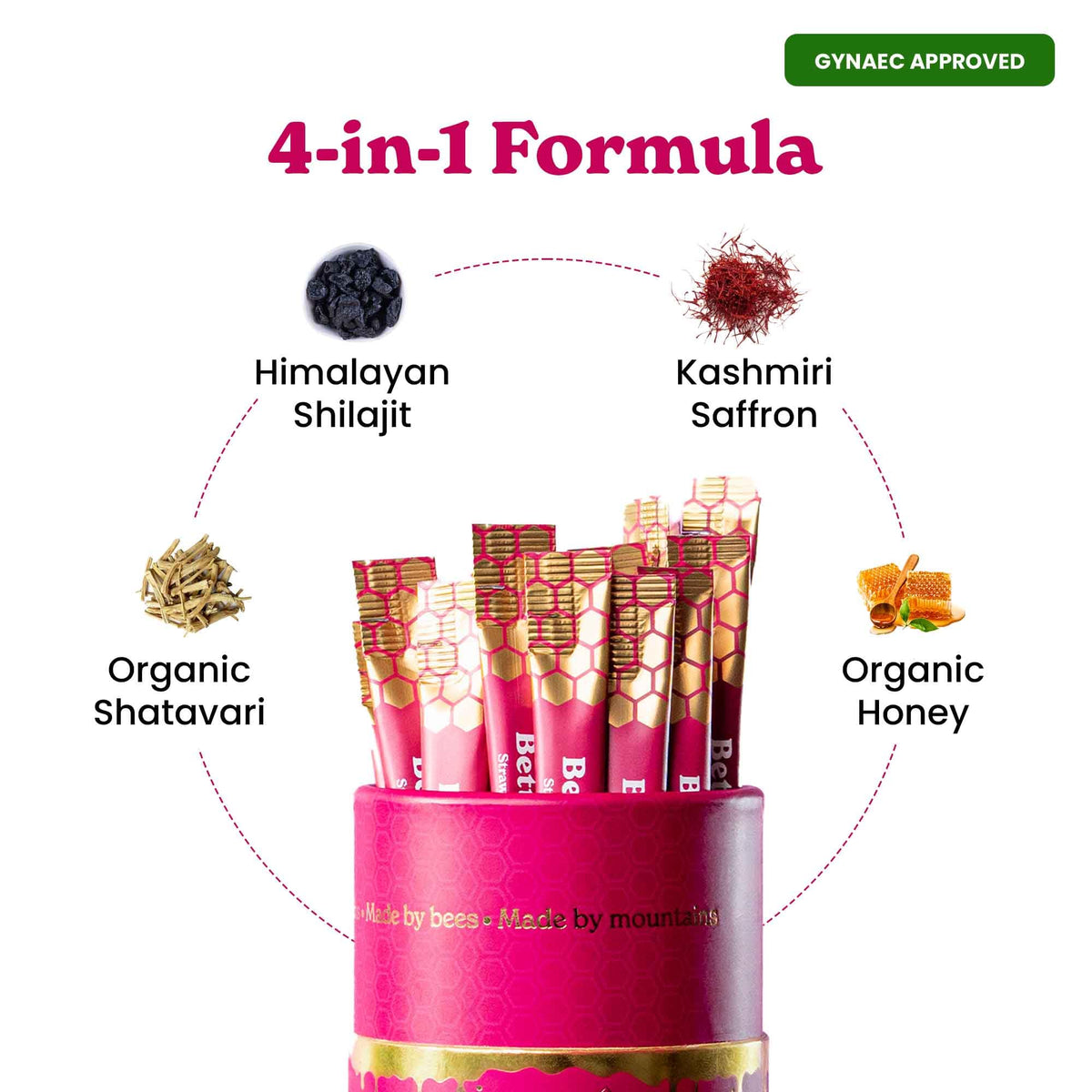 Bâtonnet de honeysticks au Shilajit avec une touche de fraise