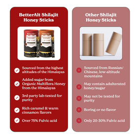 Bâtonnets Better Alt Shilajit dans un bol en céramique