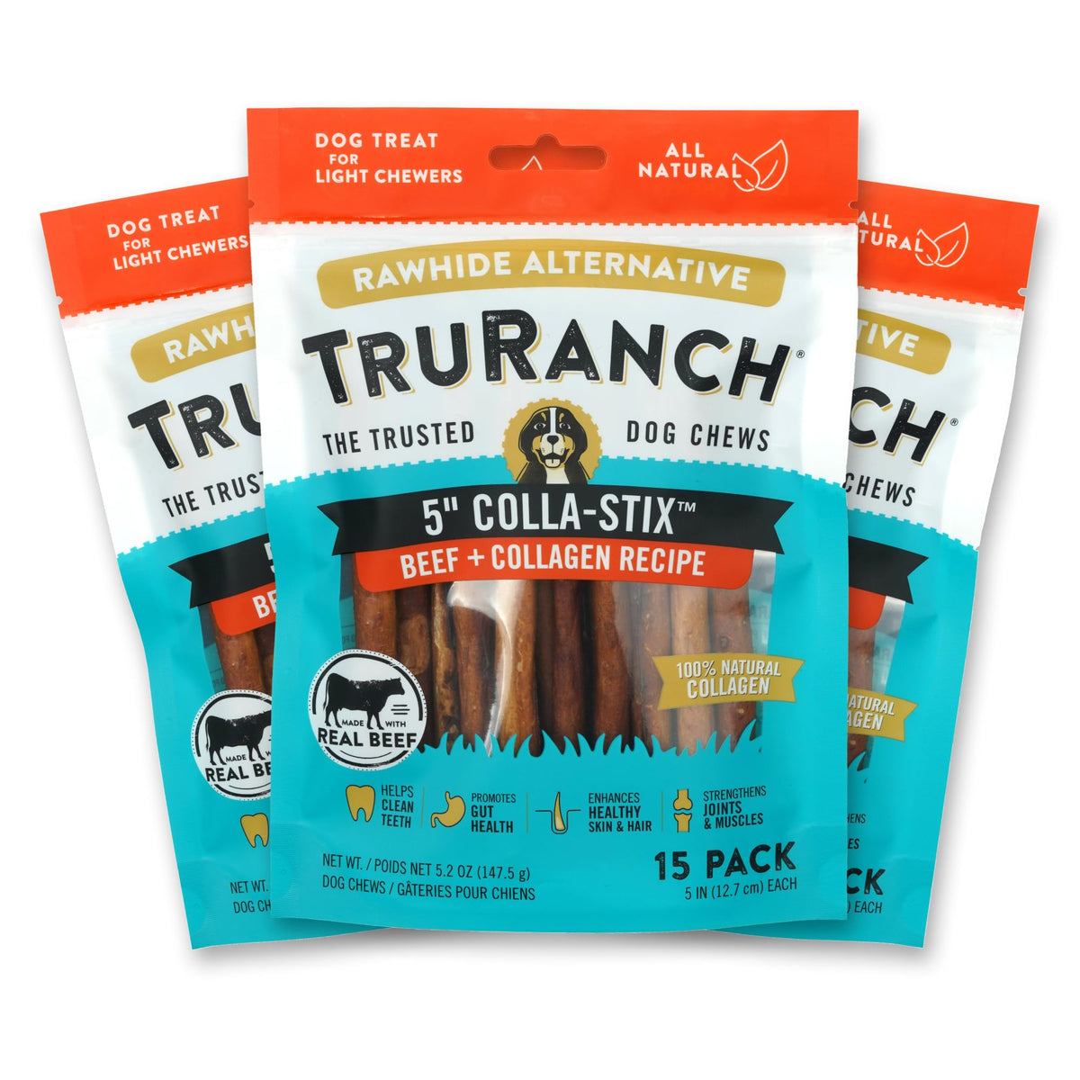 Bâtonnets de collagène TRURANCH pour chiens, paquet de 45 pièces