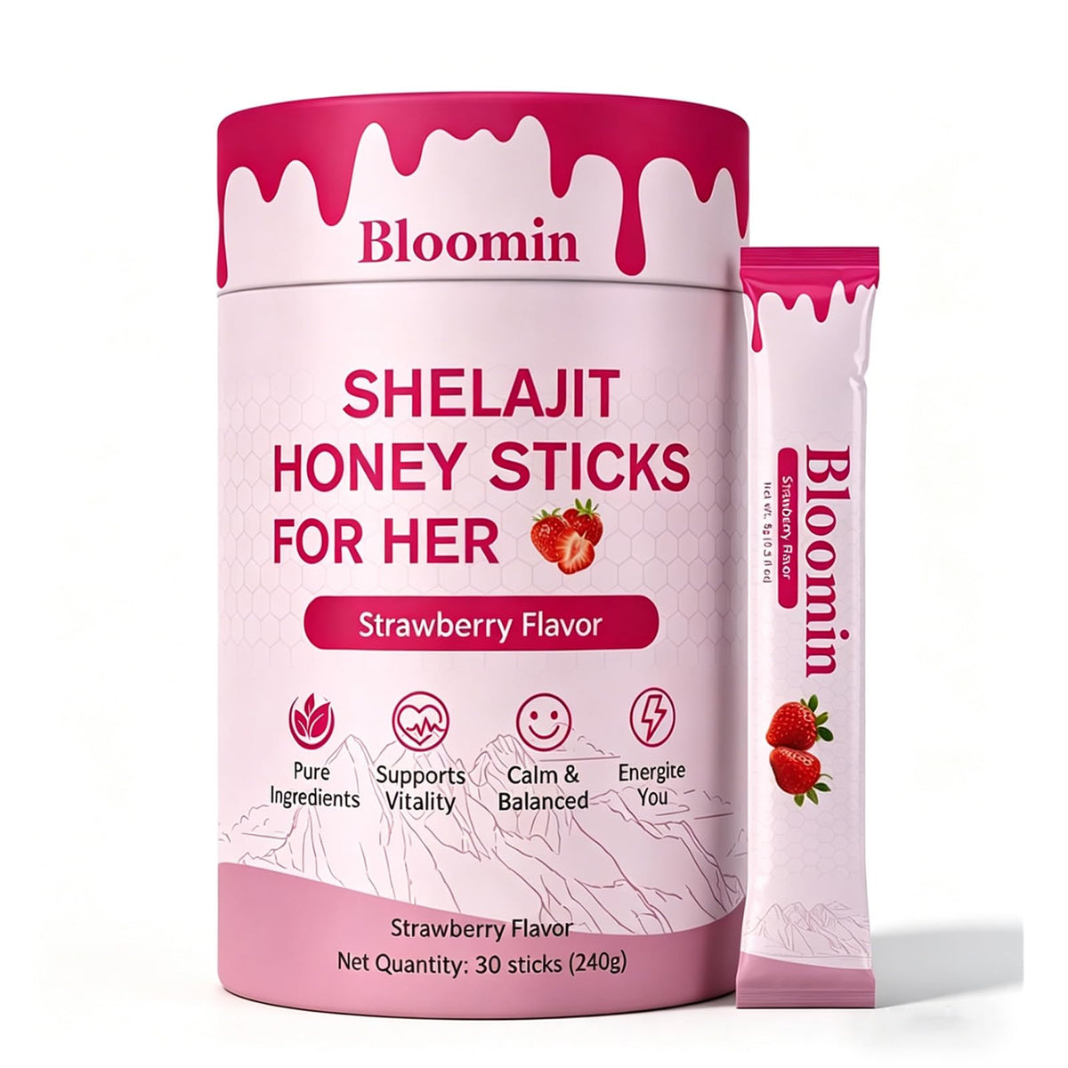 Bâtonnets de miel Bloomin d'Alcura en boîte, 30 bâtonnets