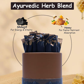 Bâtonnets de miel Shilajit Himalayen sur un fond naturel