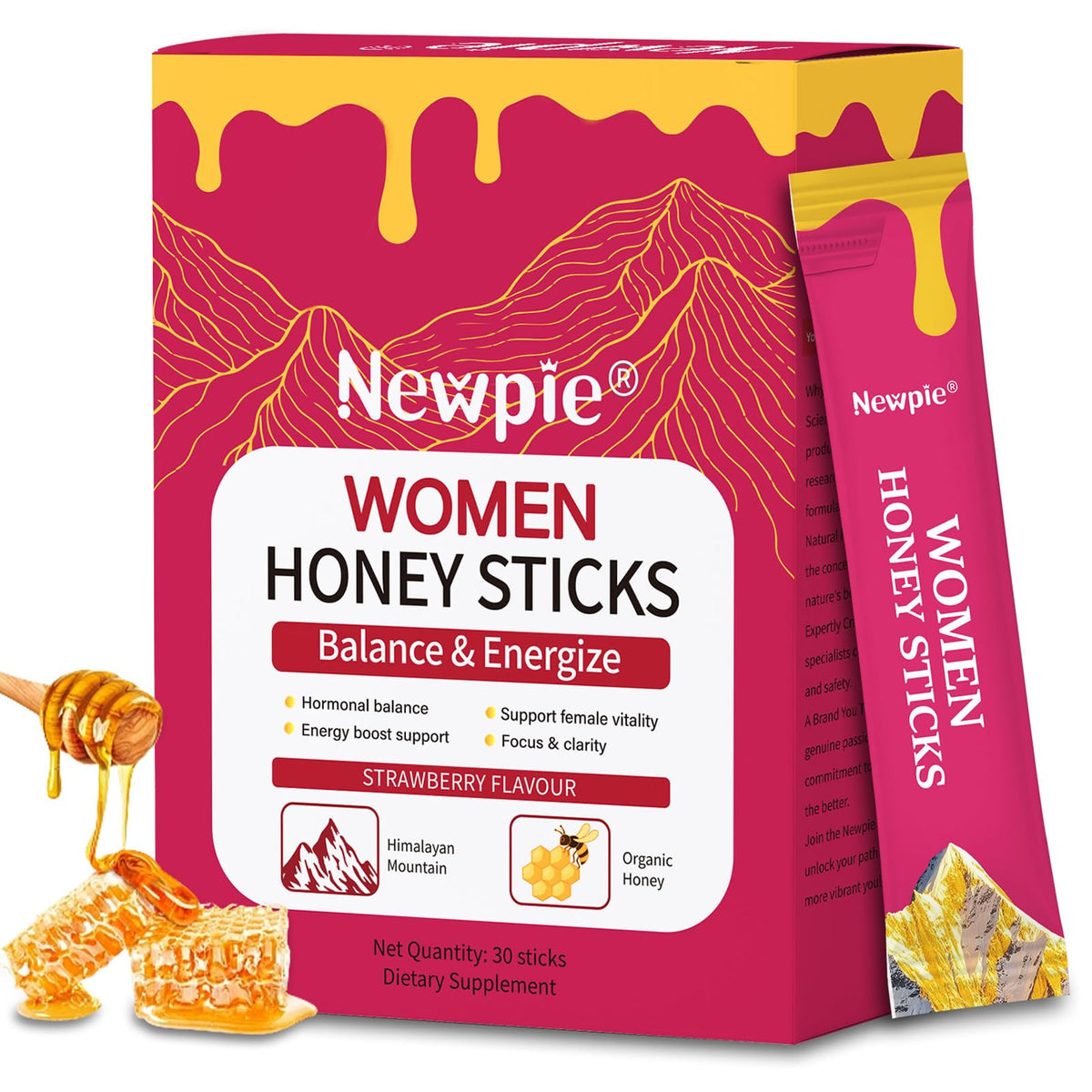 Bâtonnets de miel Shilajit pur HOWEEJET en paquet de 30