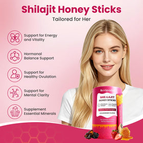Bâtonnets de miel Shilajit sur une table en bois