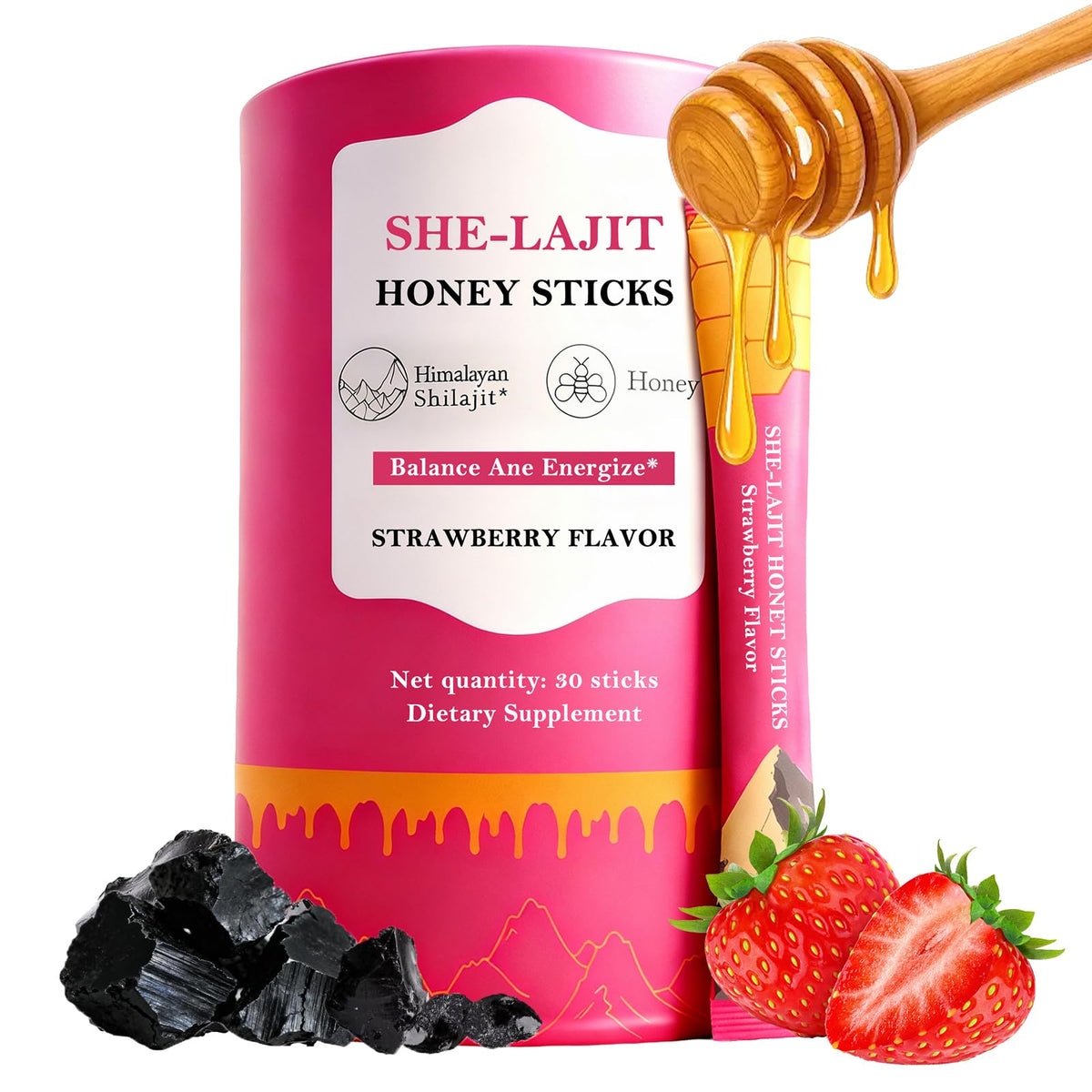 Bâtonnets de miel Shilajit Tideon en emballage