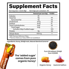Bâtonnets de Shilajit au caramel et miel dans une main