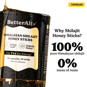 Bâtonnets de Shilajit Better Alt disposés sur une surface en bois