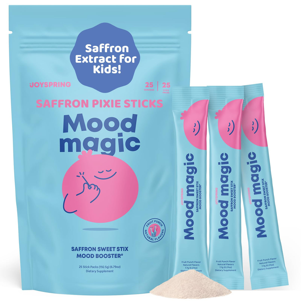 Bâtonnets JoySpring Mood Magic pour enfants, goût Fruit Punch, paquet de 25