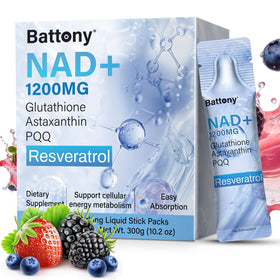Battony Complément Alimentaire Liquide NAD+ 1200mg sachets en vue de face