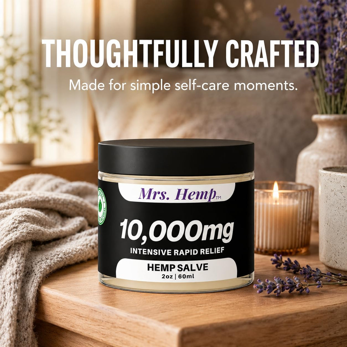 Baume au chanvre MRS. HEMP 10 000 MG application sur la main