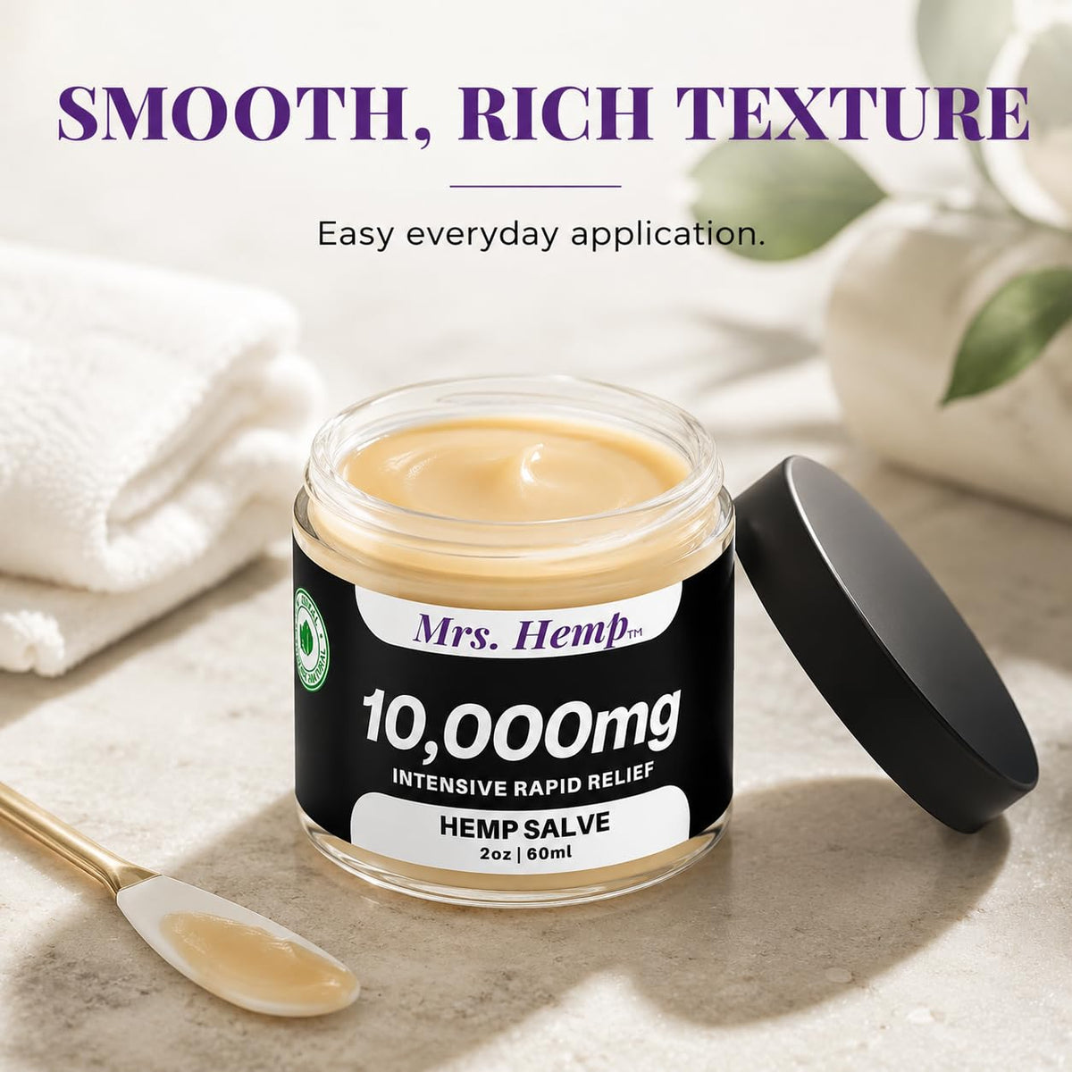Baume au chanvre MRS. HEMP 10 000 MG utilisation sur le cou