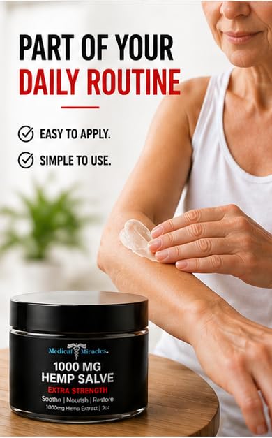 Baume de Chanvre Medical Miracles 1000 mg, application sur la peau