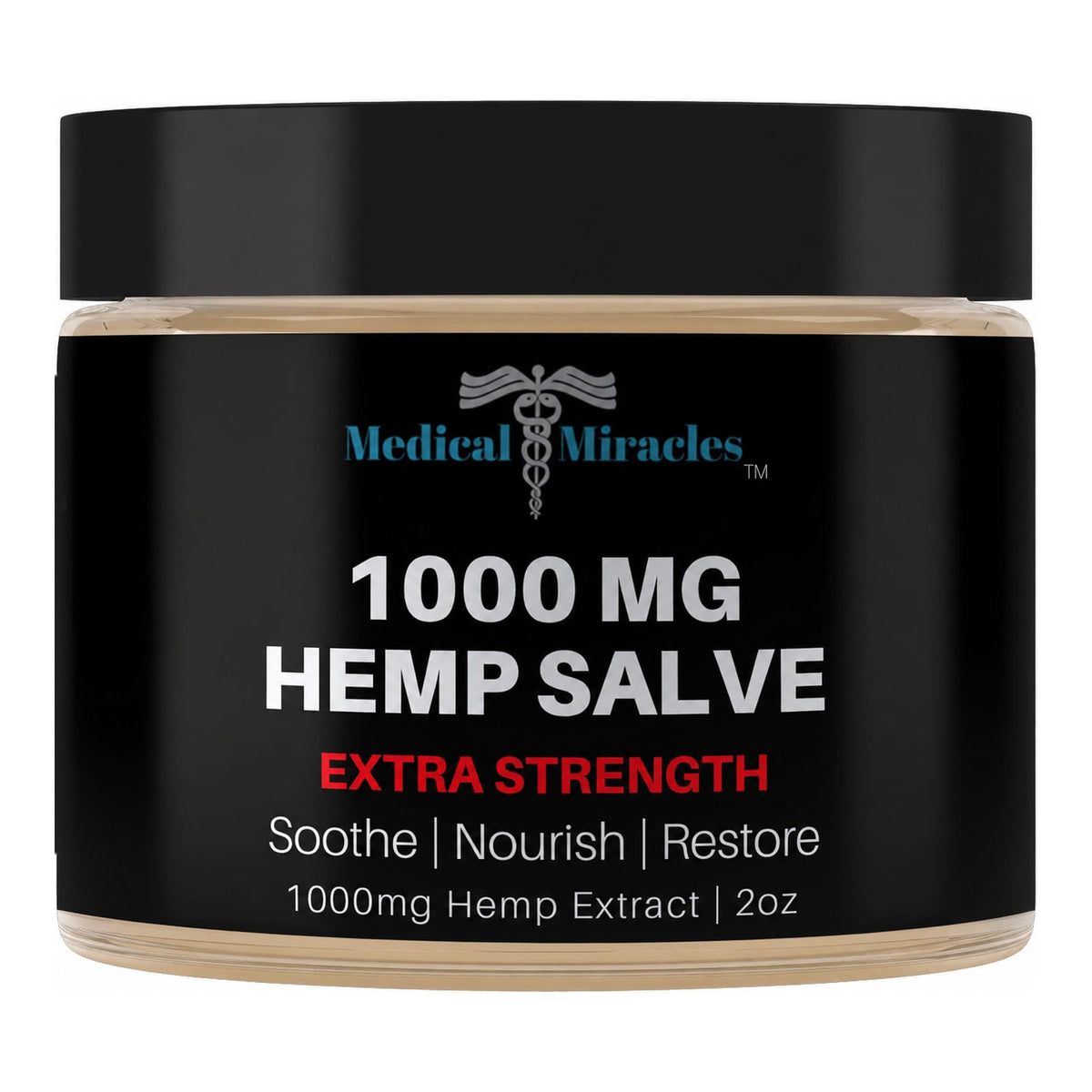 Baume de Chanvre Medical Miracles 1000 mg, vue de face