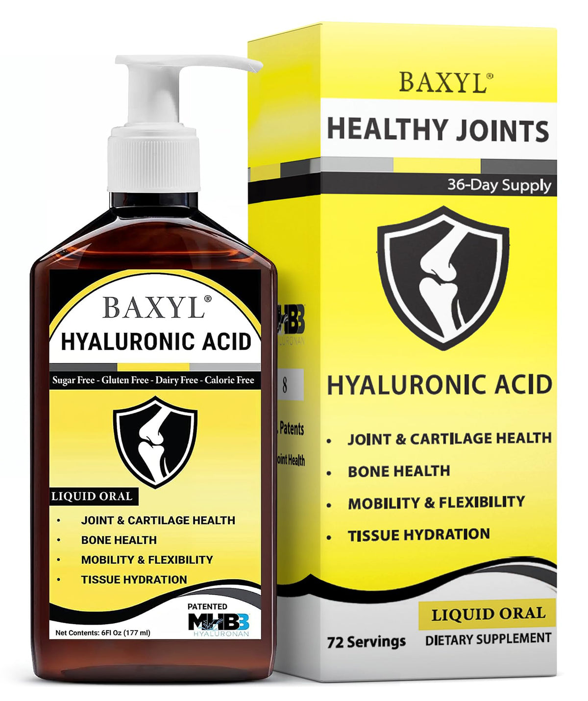 BAXYL Acide Hyaluronique 30 jours, bouteille frontale