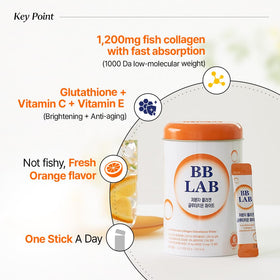 BB LAB Collagène Glutathion Orange stick showing ingredient details