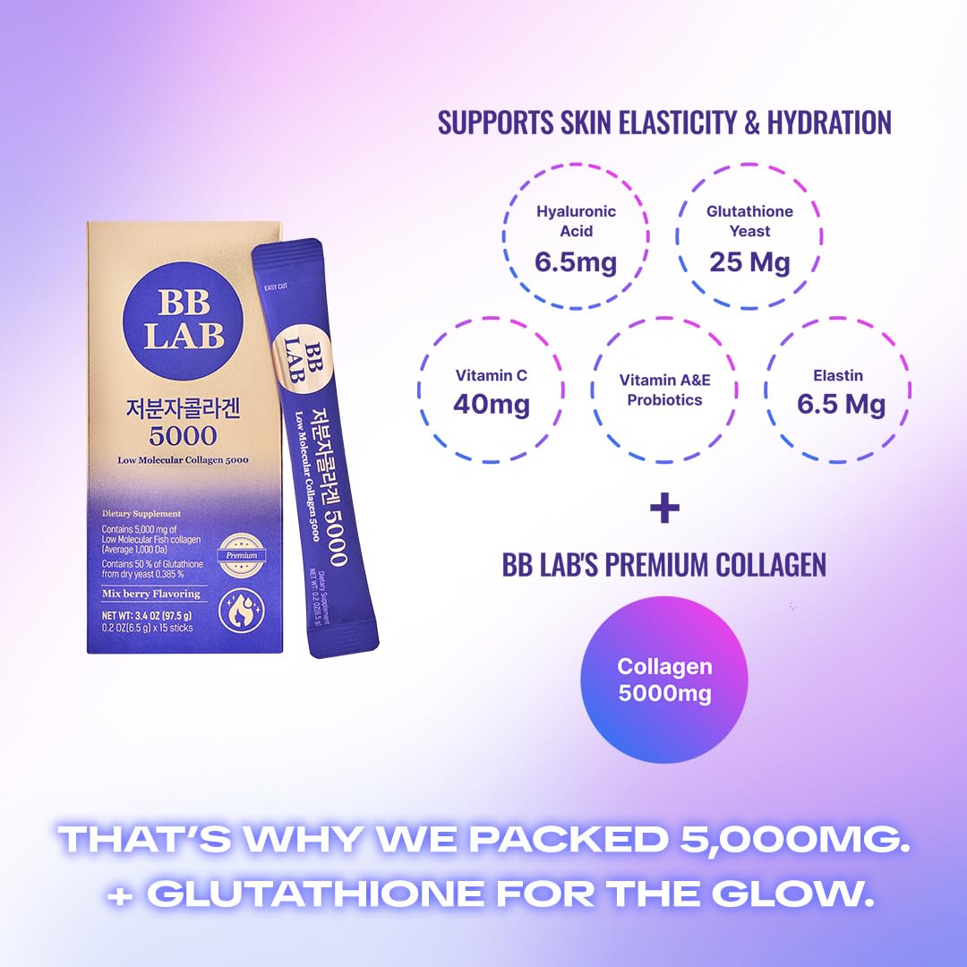 BB LAB Collagène Marin 5000mg, sachets sur fond blanc