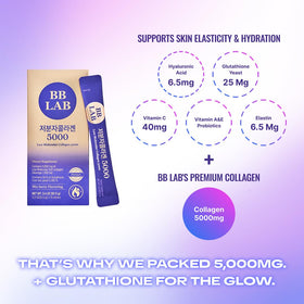 BB LAB Collagène Marin 5000mg, sachets sur fond blanc
