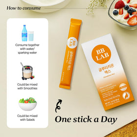 BB LAB Glutathione Max Poudre Stick sur fond blanc