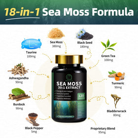 BBEEAAUU Shilajit et Mousse de Mer 240 capsules, présentation sur un fond naturel