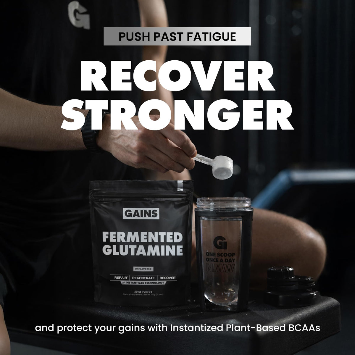 BCAA GAINS IN BULK dans un smoothie