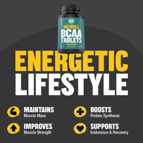 BCAA Tablettes Vegan Raw Barrel pilules sur une surface blanche