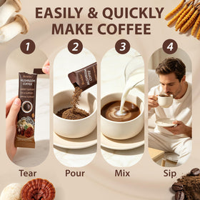 Bcuelov Café Champignon avec un bol de lait végétal