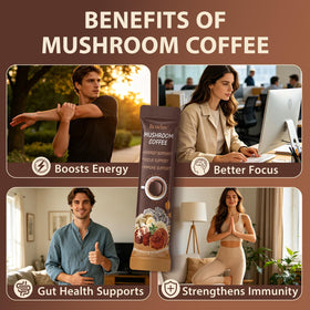 Bcuelov Café Champignon sachets alignés sur une table