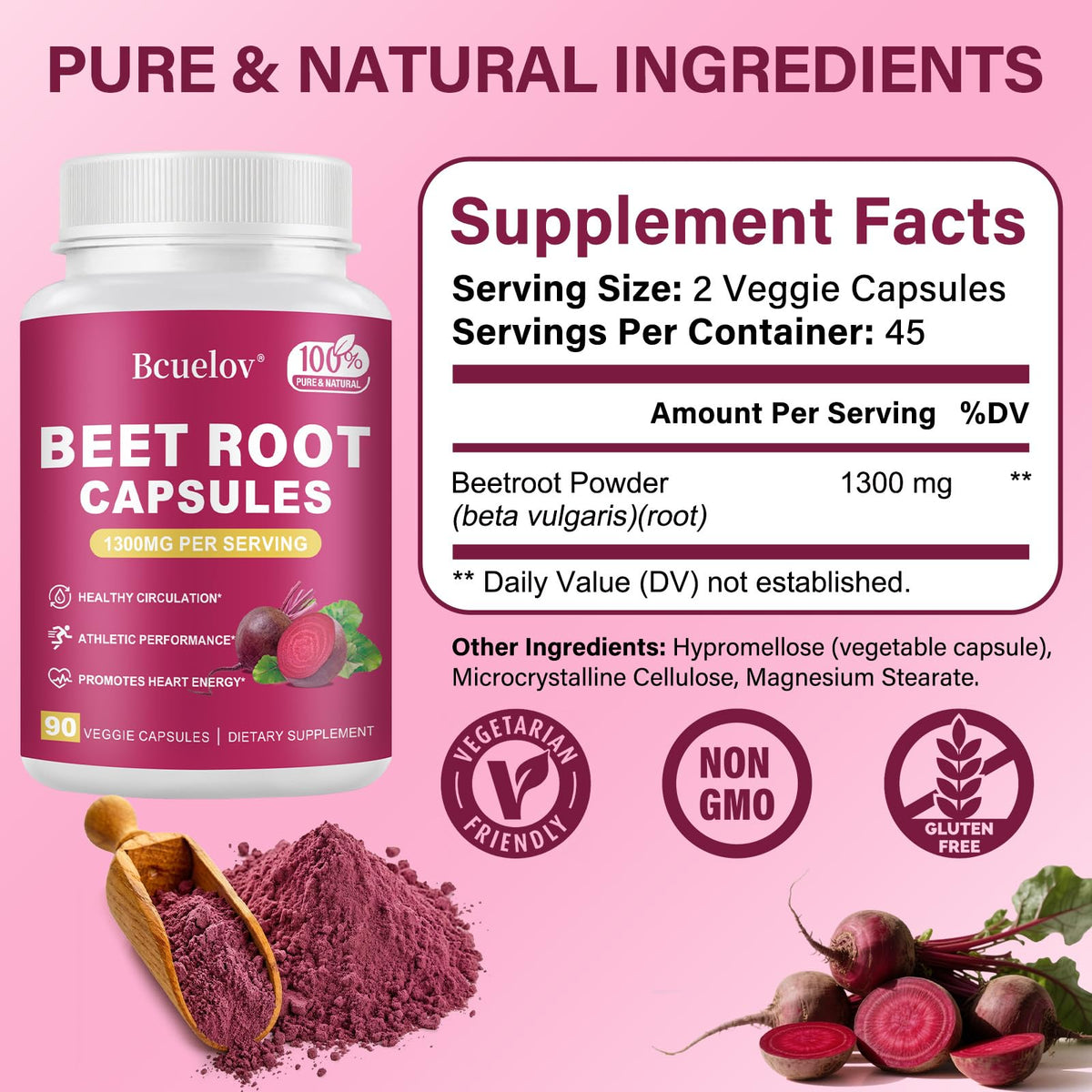 Bcuelov Capsules de Betterave - flacon ouvert montrant les capsules