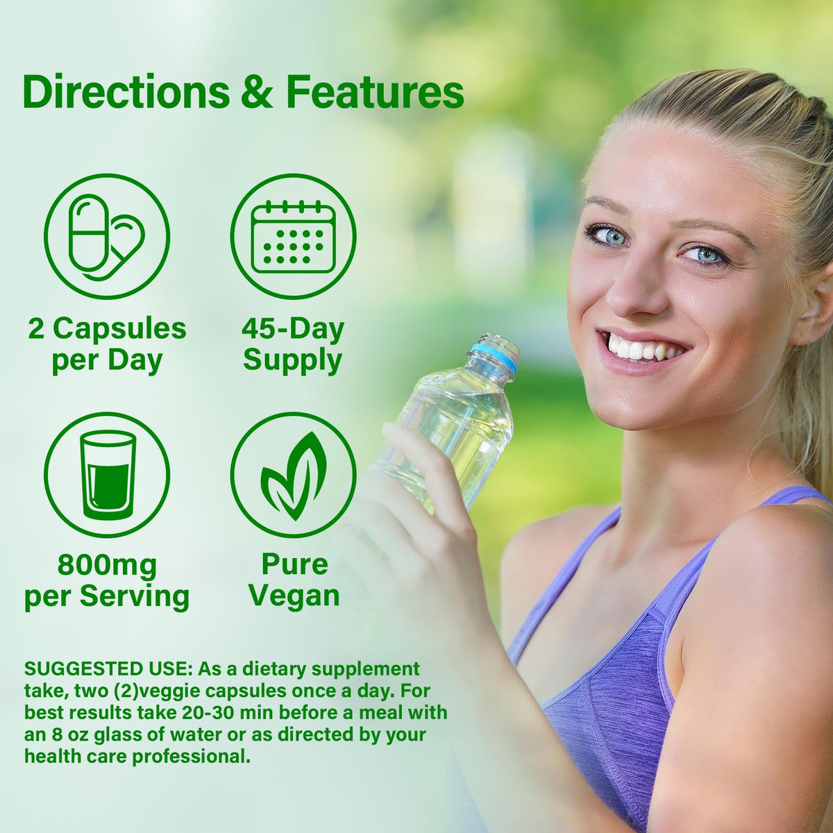 Bcuelov Capsules de Moringa 800mg avec des ingrédients naturels