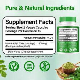 Bcuelov Capsules de Moringa 800mg flacon arrière