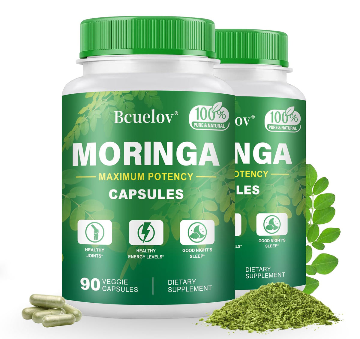 Bcuelov Capsules de Moringa 800mg flacon avant