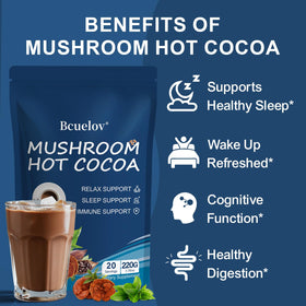 Bcuelov Chocolat Chaud aux Champignons mélange dans un bol