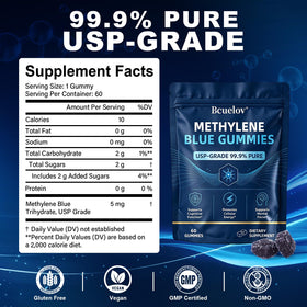 Bcuelov Gummies Methylene Blue 5mg arrière avec ingrédients