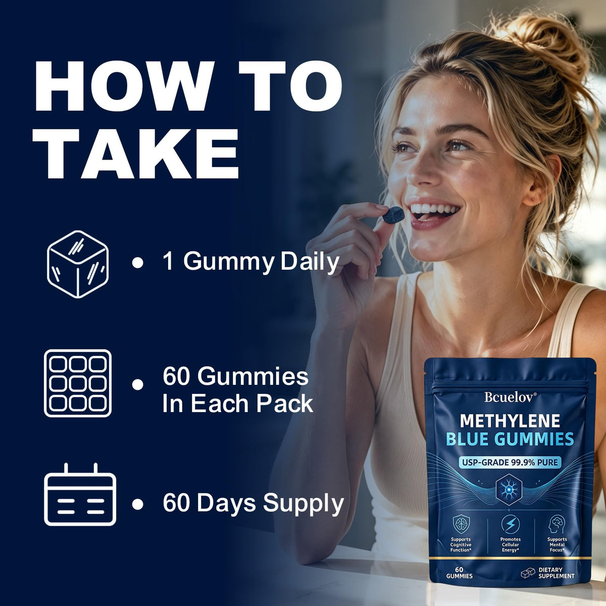 Bcuelov Gummies Methylene Blue 5mg avec une tasse de café