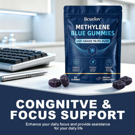Bcuelov Gummies Methylene Blue 5mg sur fond neutre