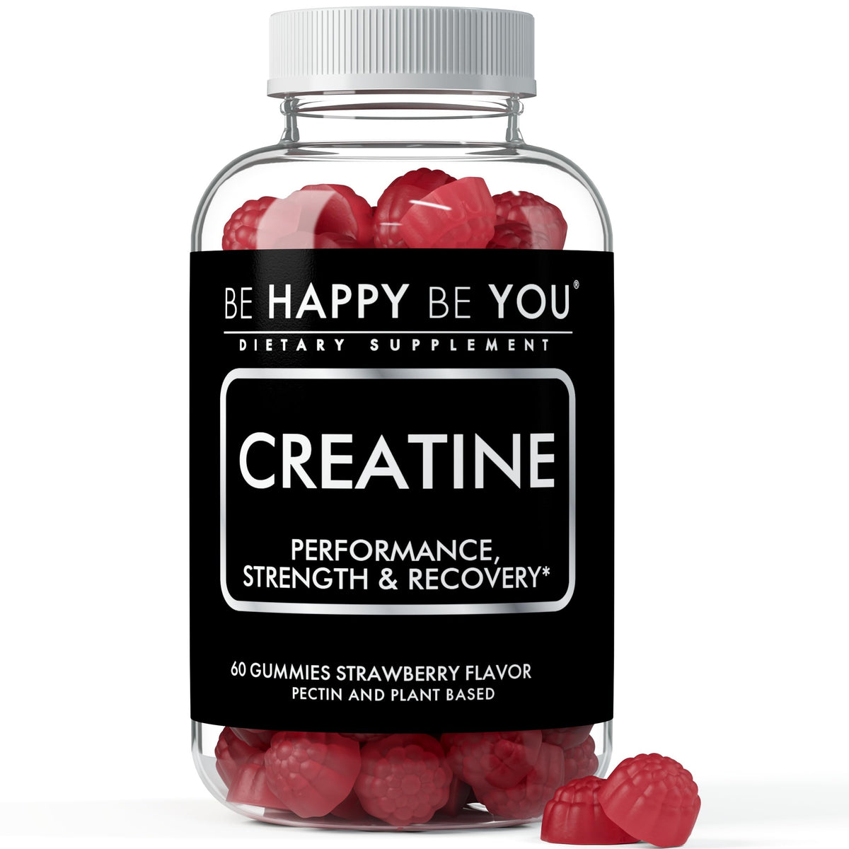 Be Happy Be You Gummies de créatine monohydrate 60 gummies, packaging avant