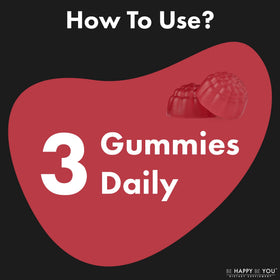 Be Happy Be You Gummies de créatine monohydrate, gummies sur une main