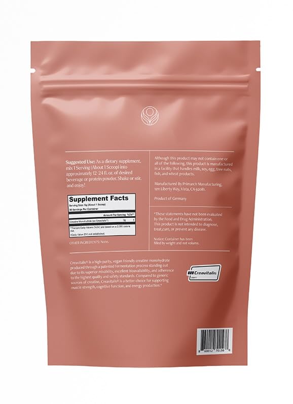 Be Well Créatine Creavitalis 450g poudre dans un verre d'eau