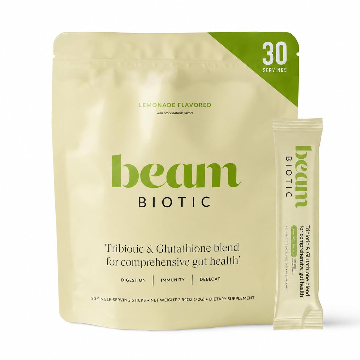 BEAM Biotic Probiotiques Poudre au Citron, emballage avant