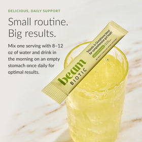 BEAM Biotic Probiotiques Poudre, préparation d'une boisson au citron