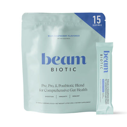 BEAM complément alimentaire probiotique 15 portions saveur framboise bleue