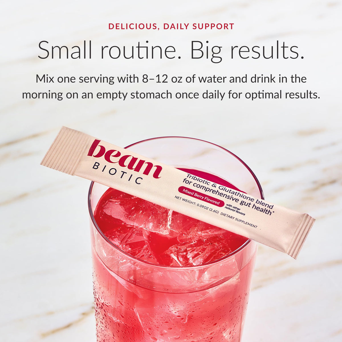 BEAM Complément Alimentaire Probiotiques 30 Portions - ingrédients sur l'emballage