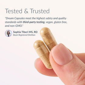 BEAM Dream Capsules de Sommeil – présentation sur une table