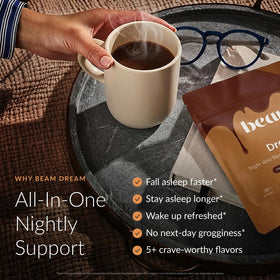 BEAM Dream Sleep Powder Chocolat Cacahuète emballage arrière
