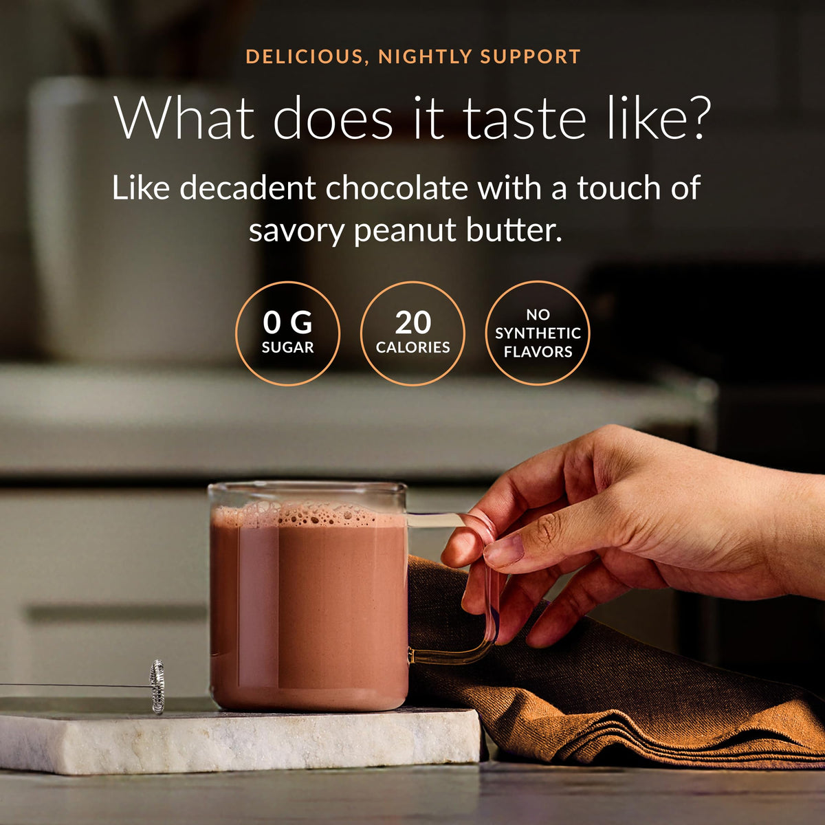 BEAM Dream Sleep Powder Chocolat Cacahuète ingrédients sur l'emballage