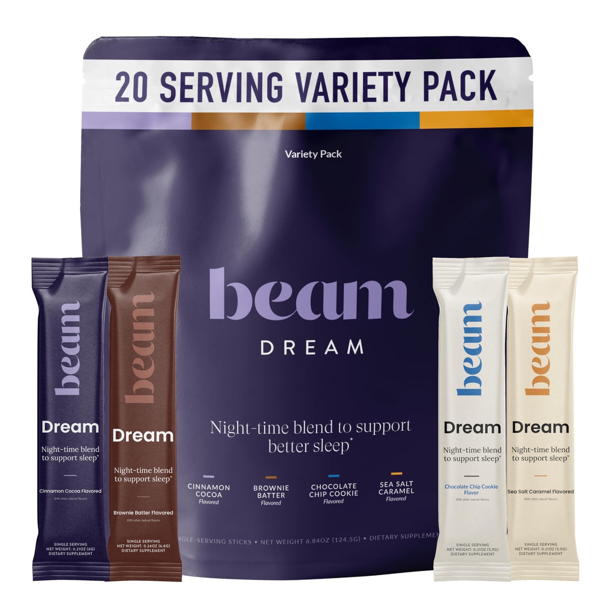 BEAM Dream Sleep Powder mélange chocolat chaud, sachet avant