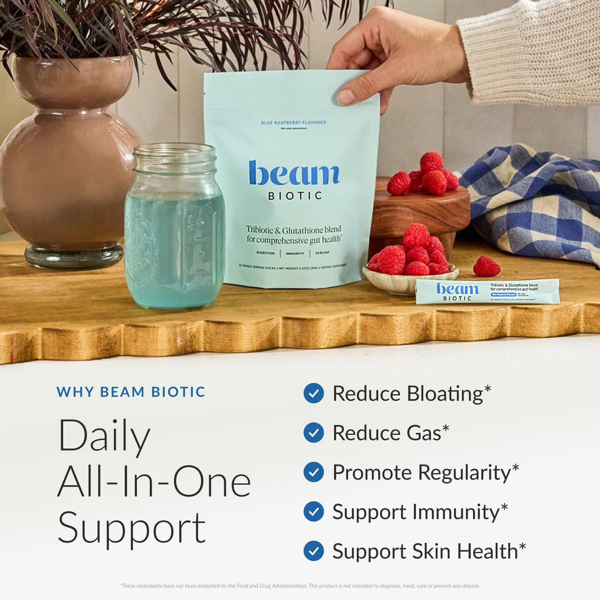 BEAM emballage du complément alimentaire avec informations nutritionnelles