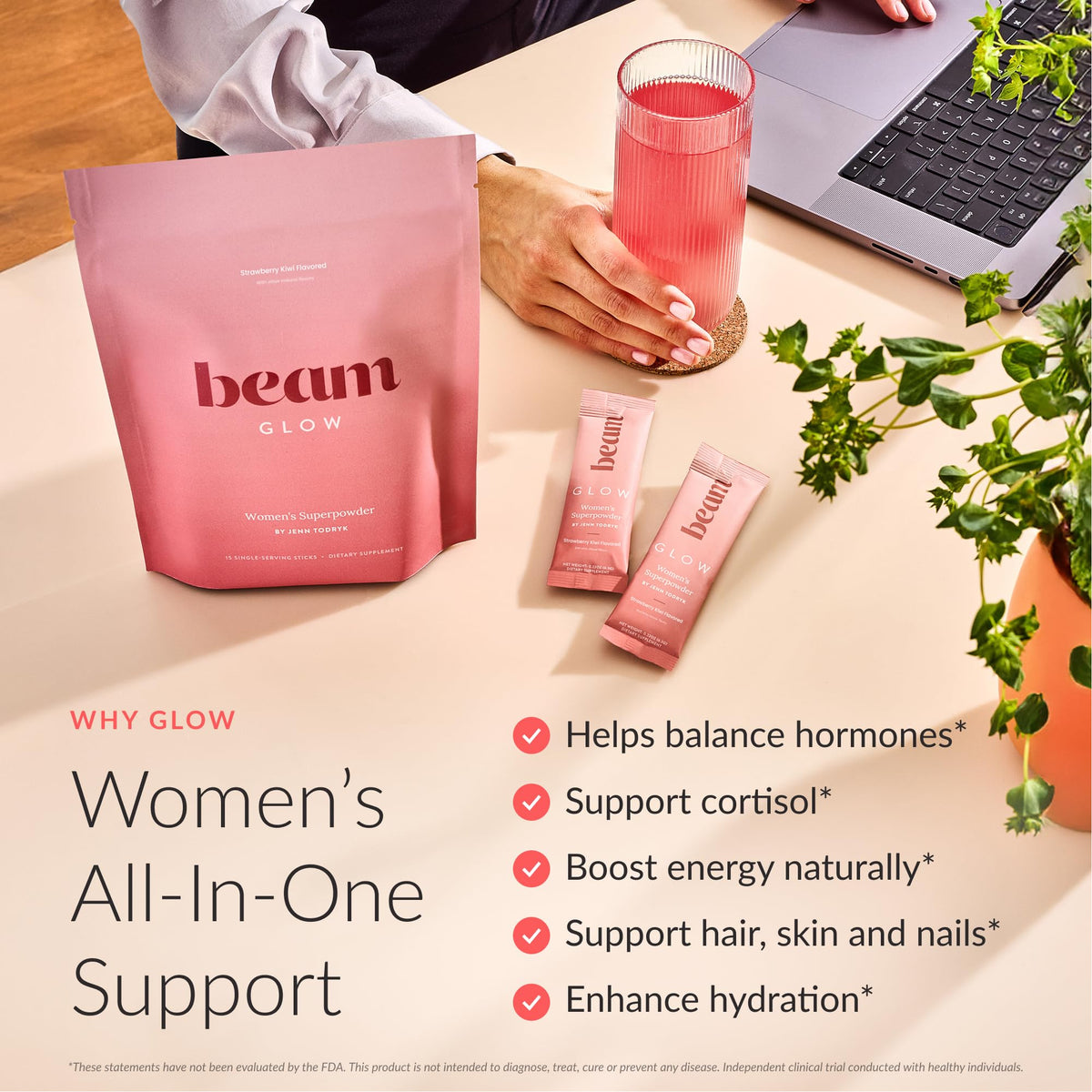 BEAM Glow complément alimentaire femme 30 capsules arrière